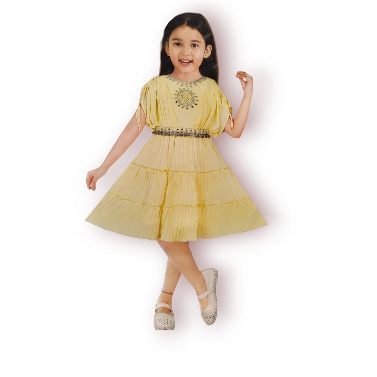 girls stylish indo -western dress with legging ,colour lemon yellow ( Z 13)
