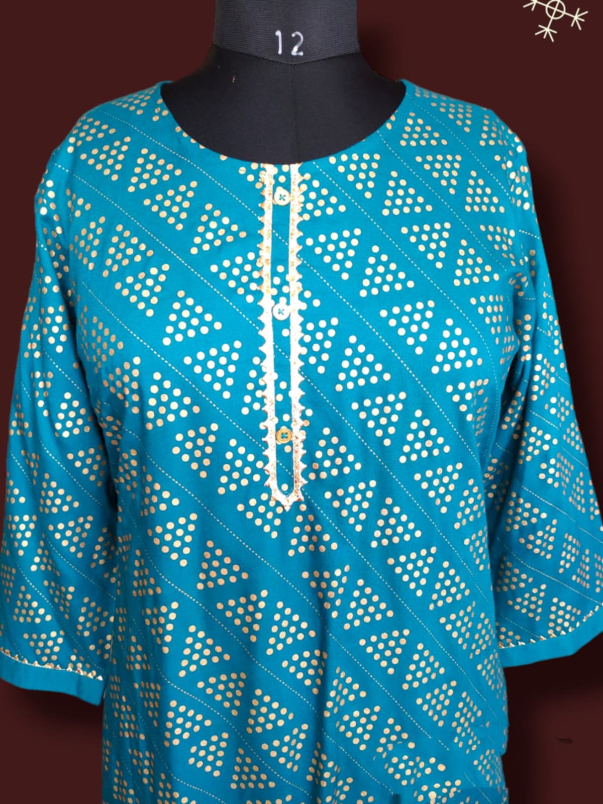 straight cut kurti blue( Lst 43)