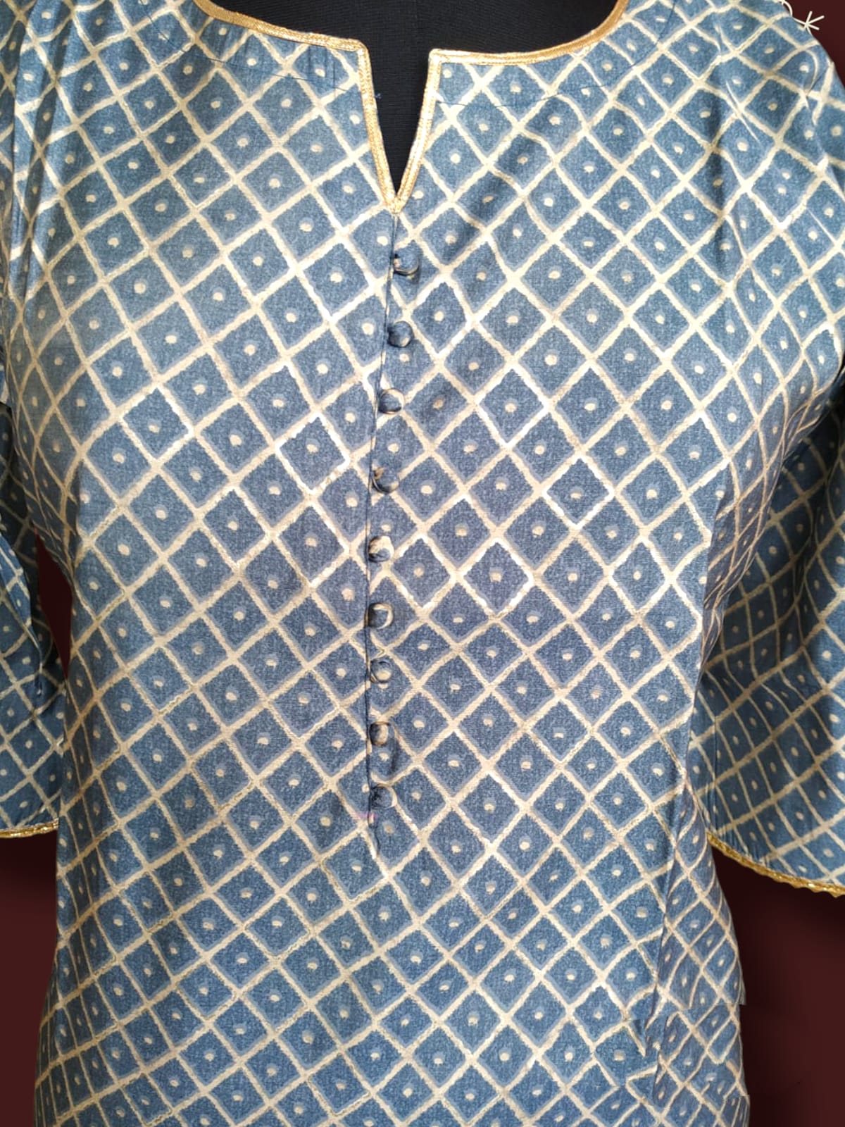 straight cut kurti grey, party wear( Lst 35)