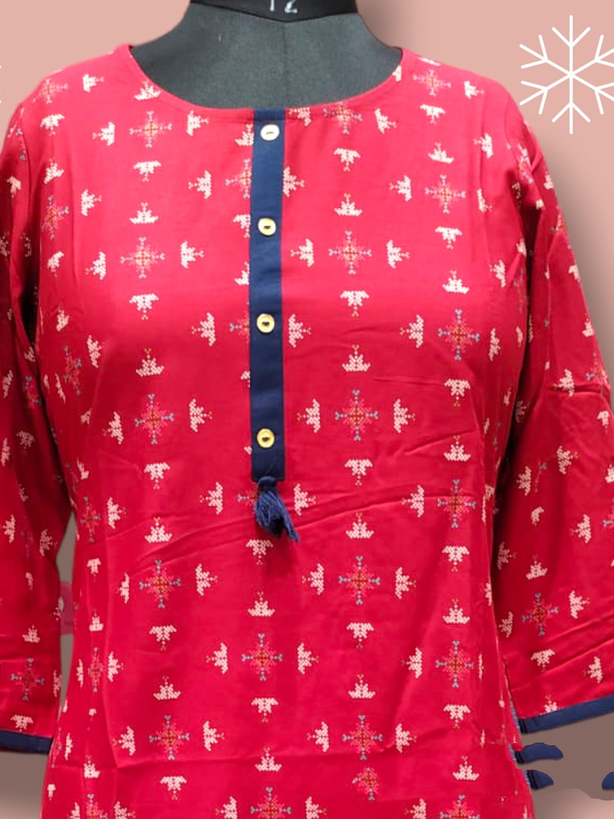 flayered Umbrella kurti red (Lst 24)