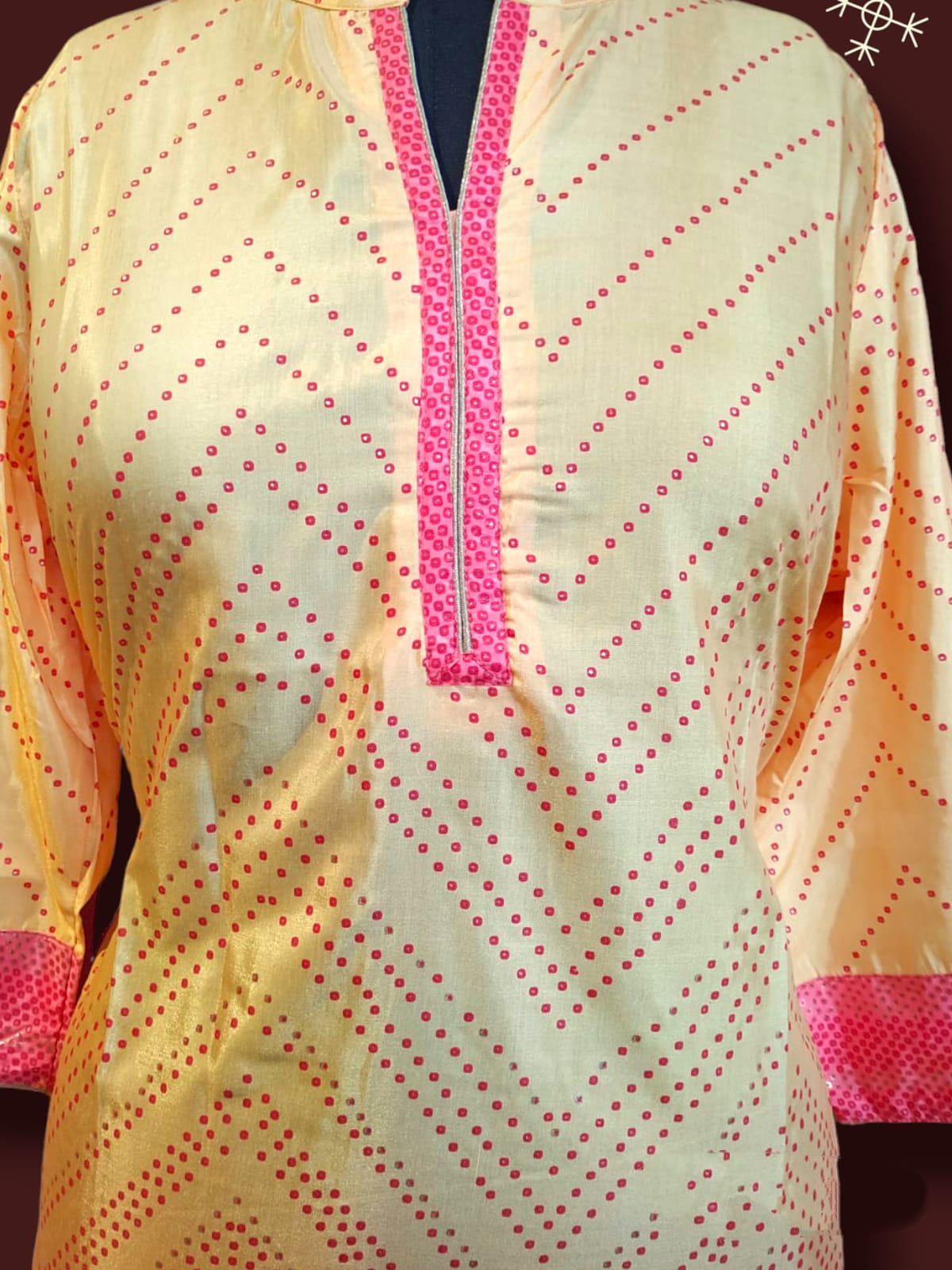 straight cut kurti yellow party wear( Lst 17)