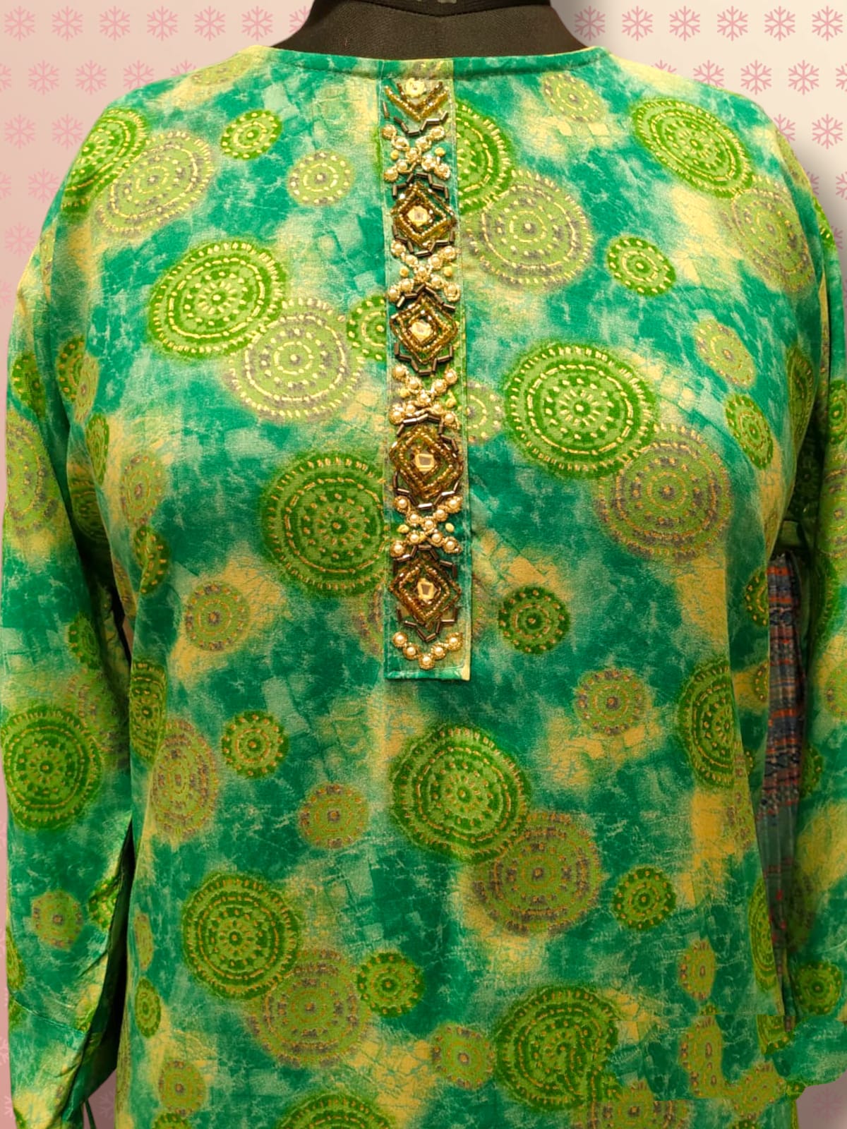 straight cut kurti green, plus size( Lst 15)