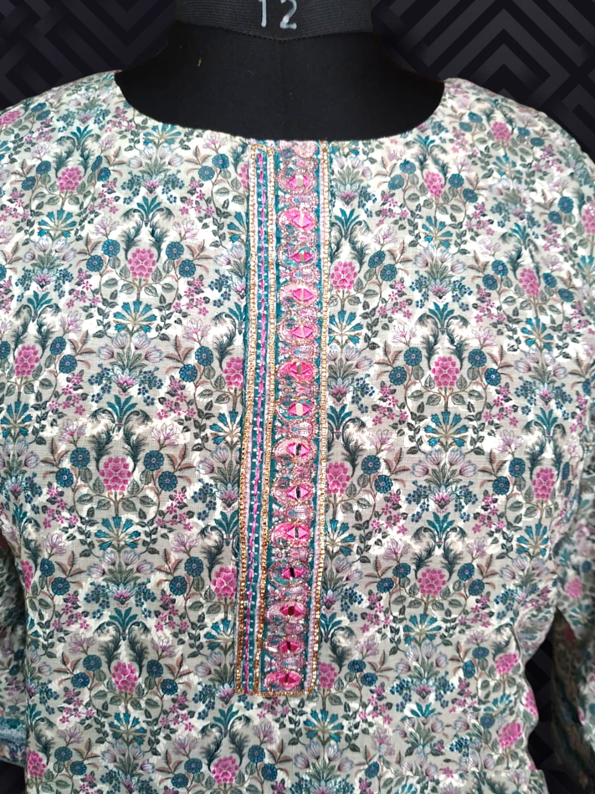 straight cut kurti plus size, partywear with thread work( Lst 13)