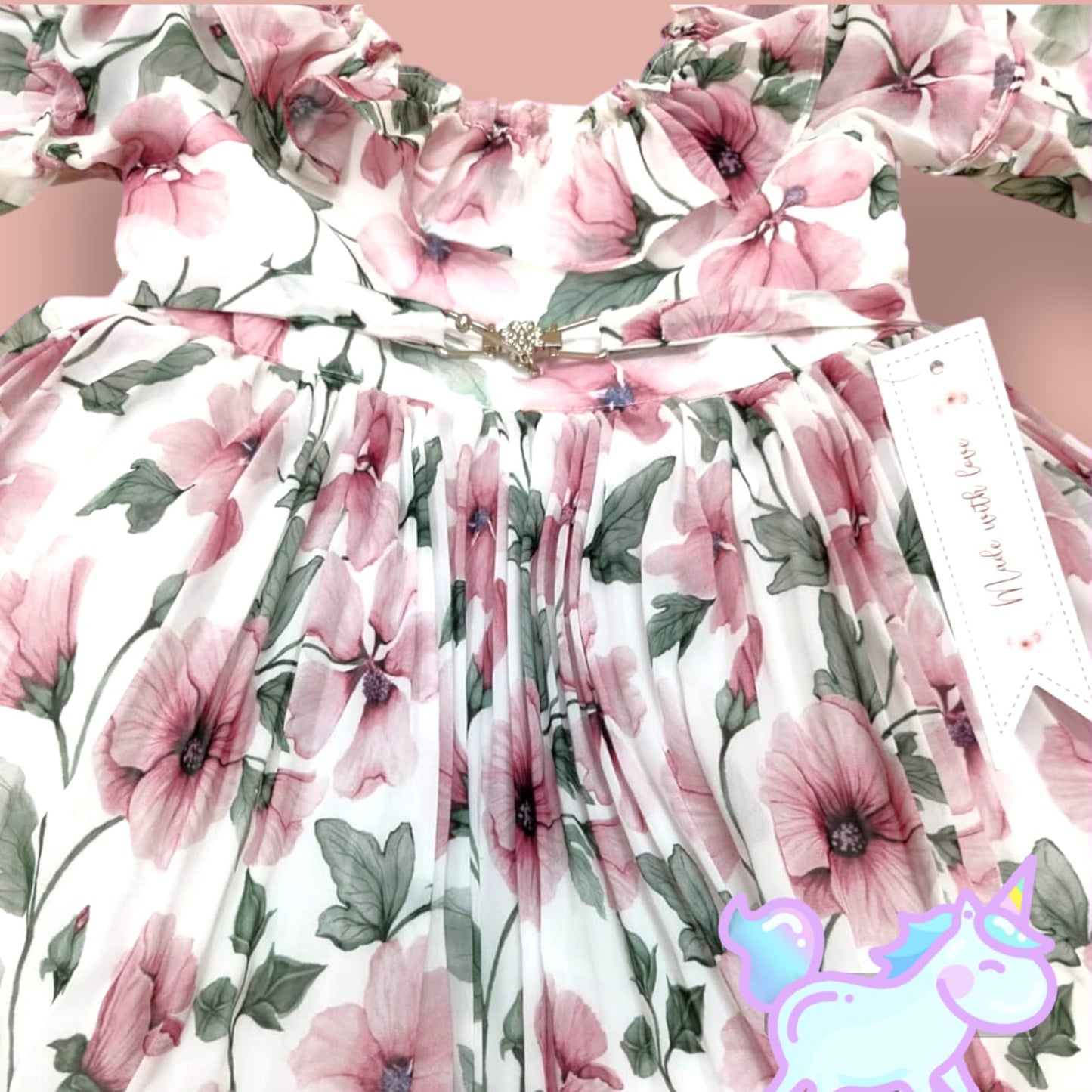 girls western frock , flower print ( prbx 29)