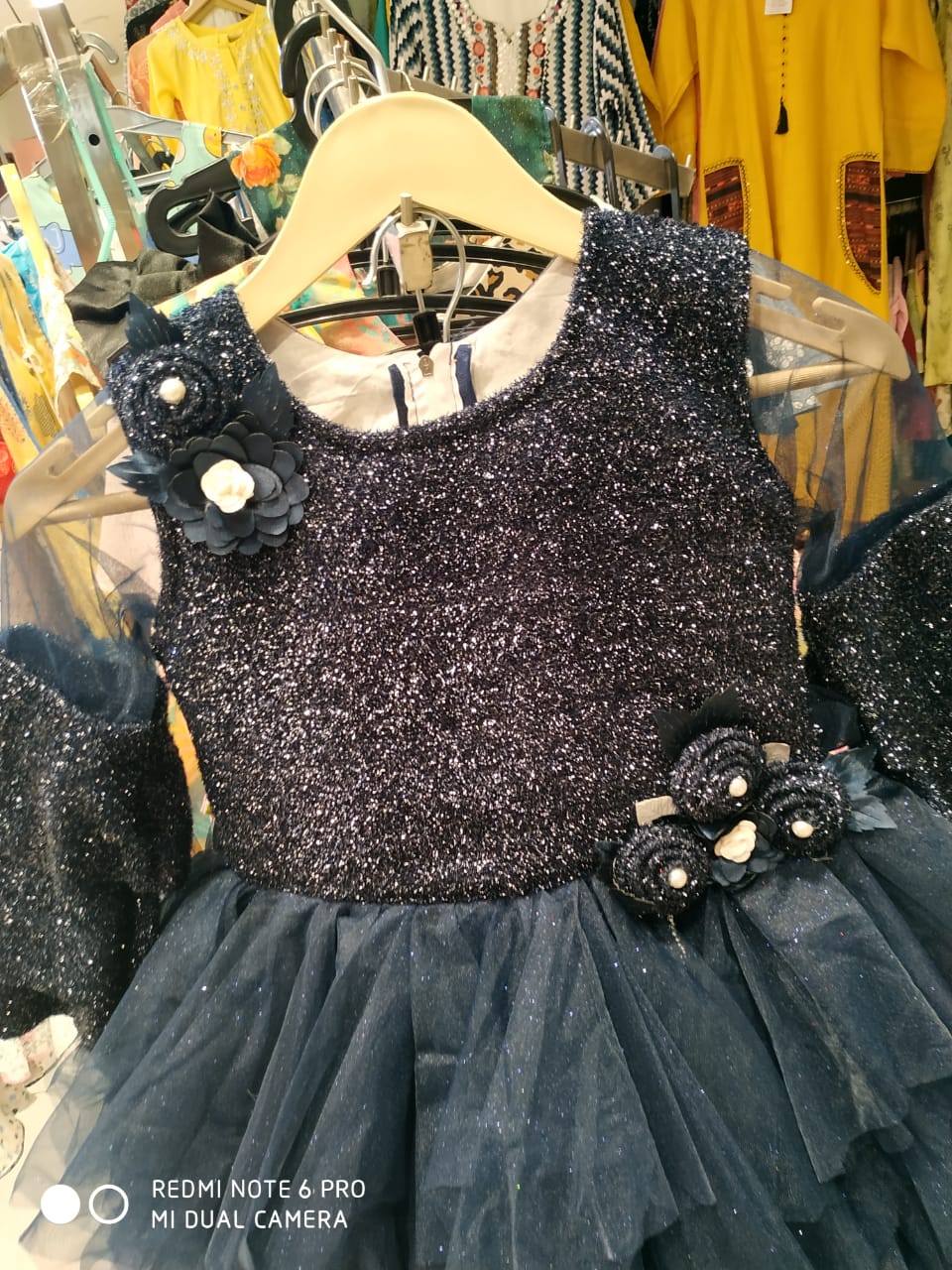 Party frock, frill frock, navy blue( pfr 5)
