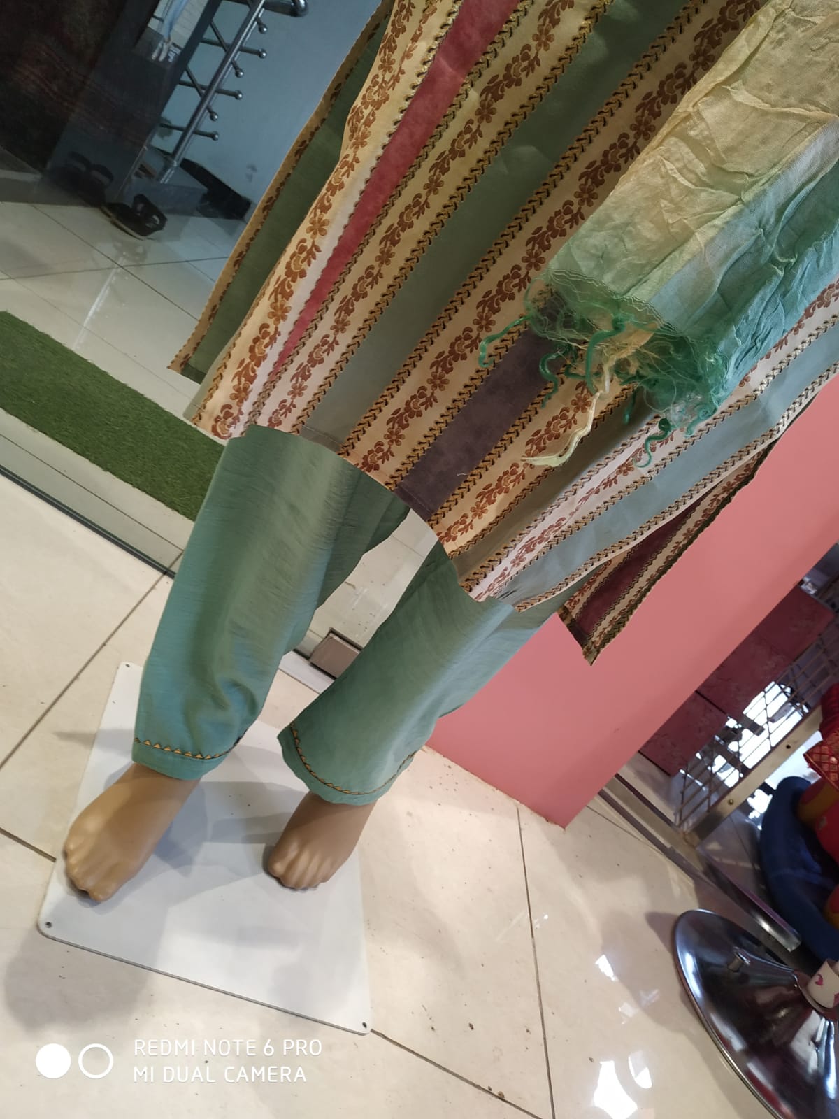 Women's kurti set with pant and dupatta, sea green( Lfst 28)