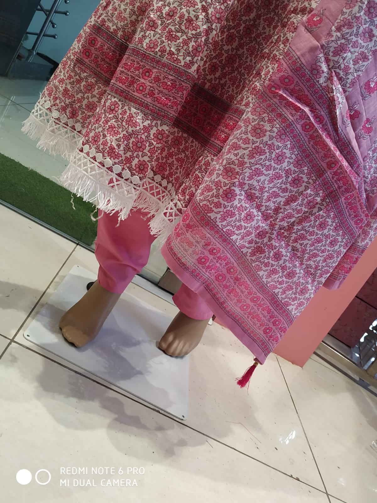 Flayered Umbrella 3 piece full set cotton, pink ( Lfst 18)