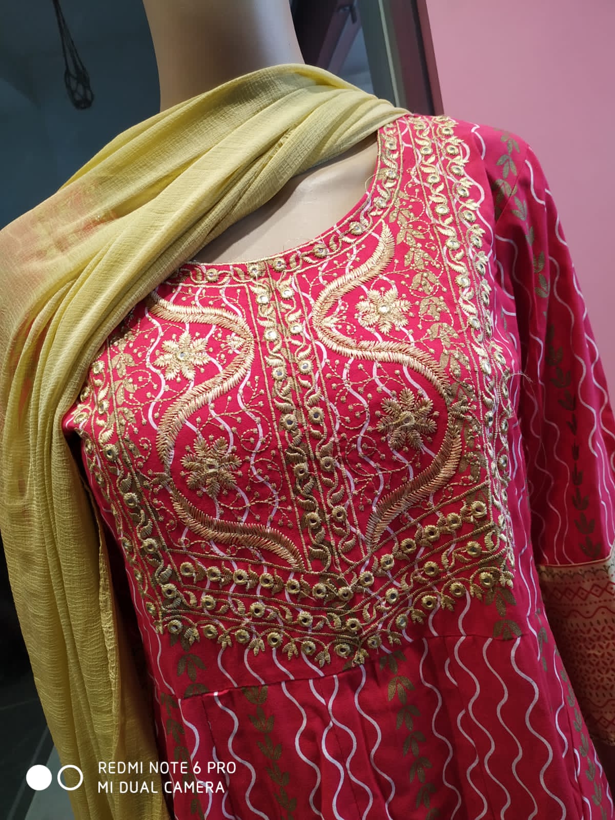 Flayered Umbrella gown 3 piece set, red( Lfst 15)