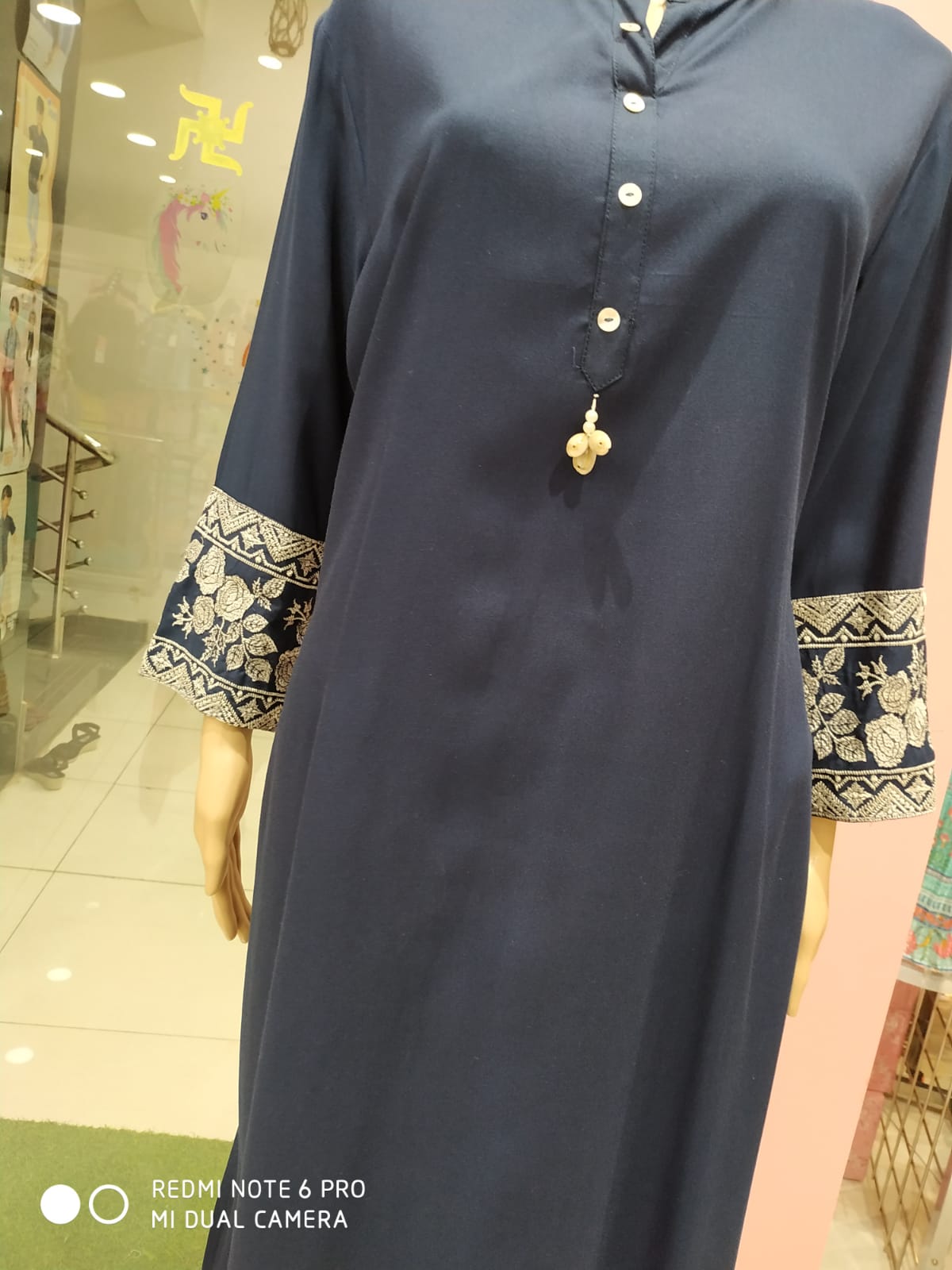 Women's co ord set, navy blue with thread work( Lfst 7)