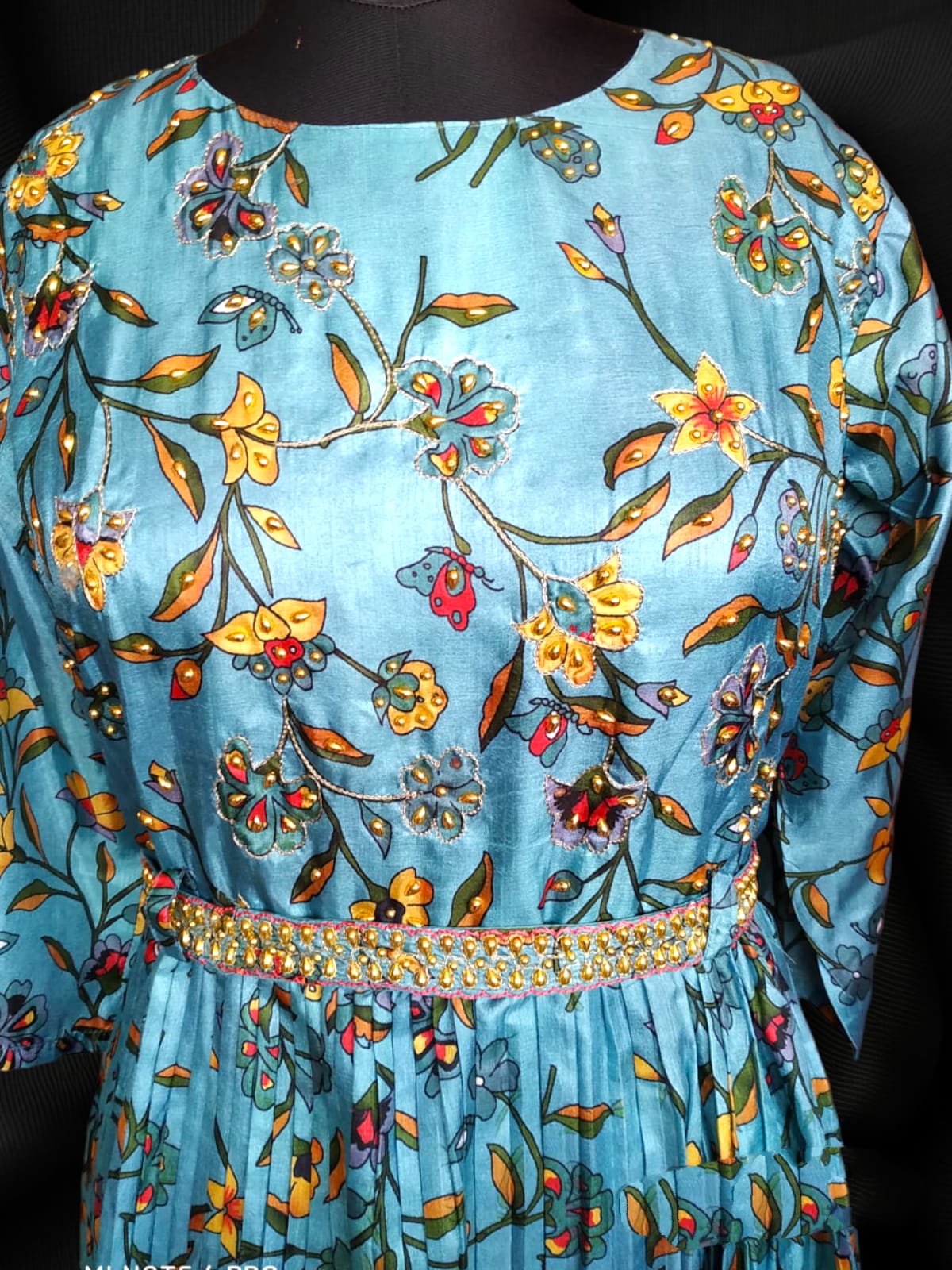 Partywear Flayered Umbrella gown, blue ( Lst 75)