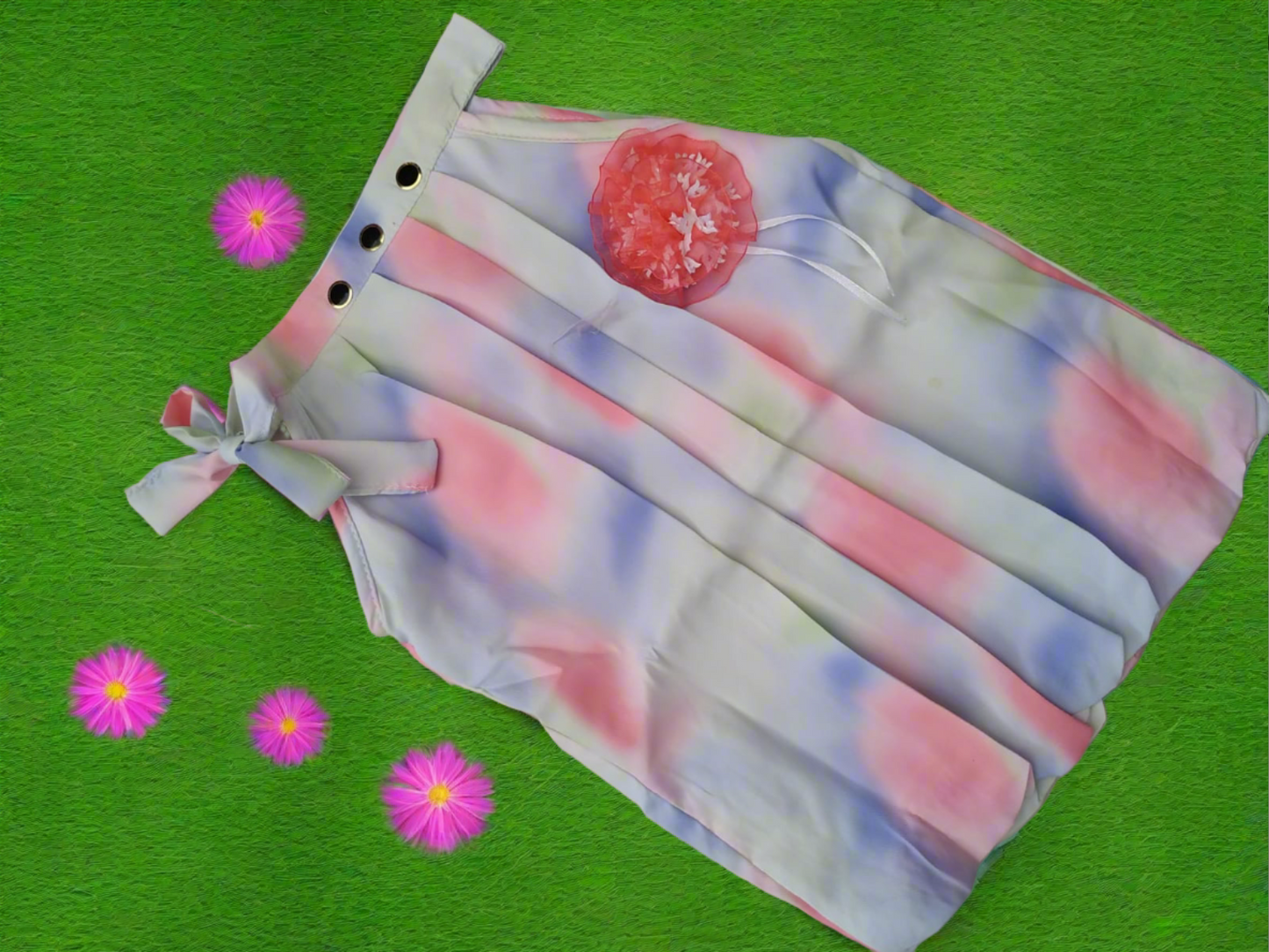Girls Trendy Tie-Dye Printed Co-ord Set - Top & Shorts
