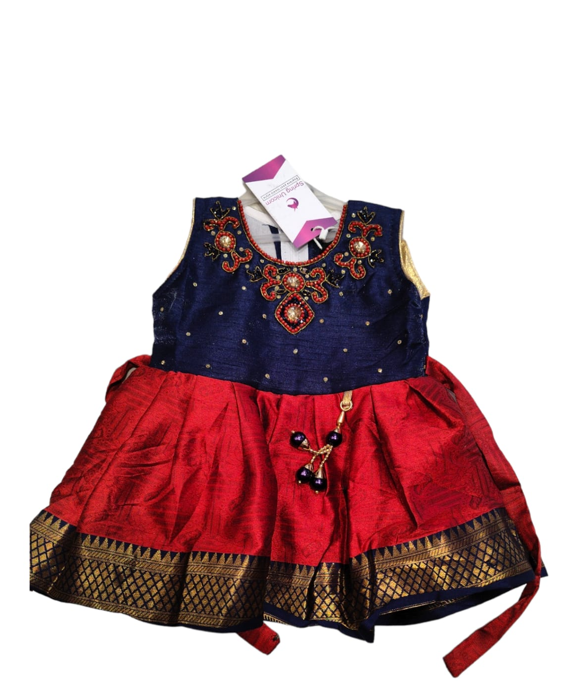 baby girl festive wear , beautiful frock , red ( e 5)