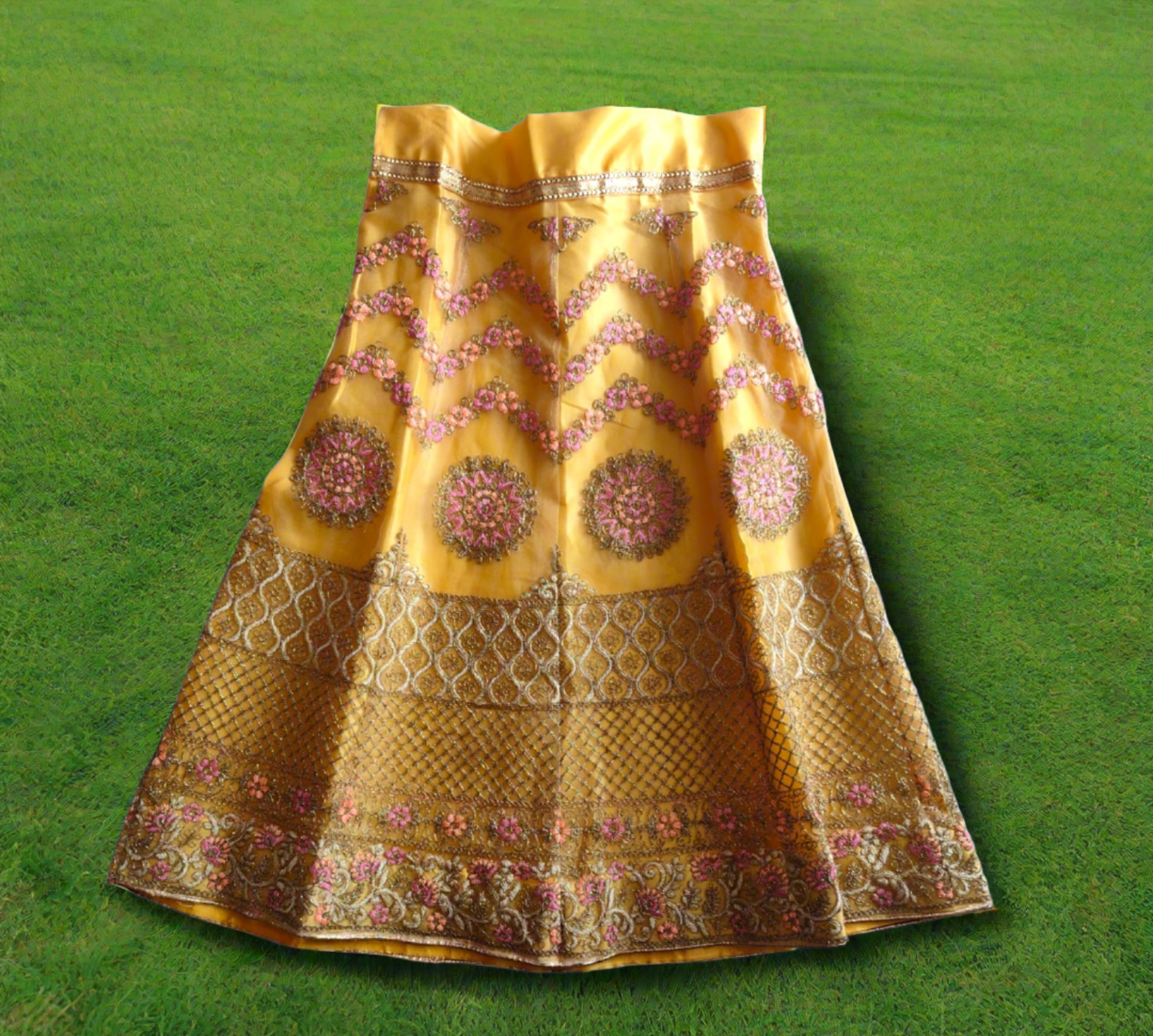 girls yellow colour lehanga ( e 27)