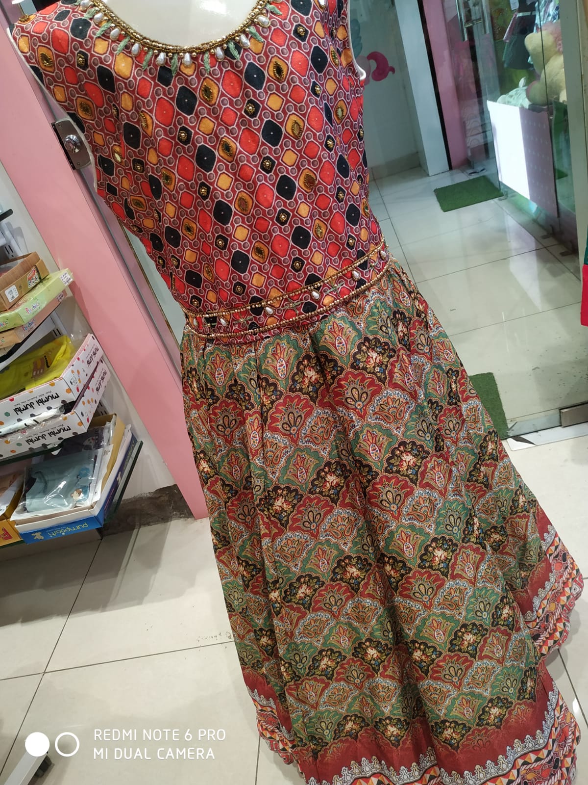 festive wear , beautiful frock/ gown with dupatta , green ( e 7)