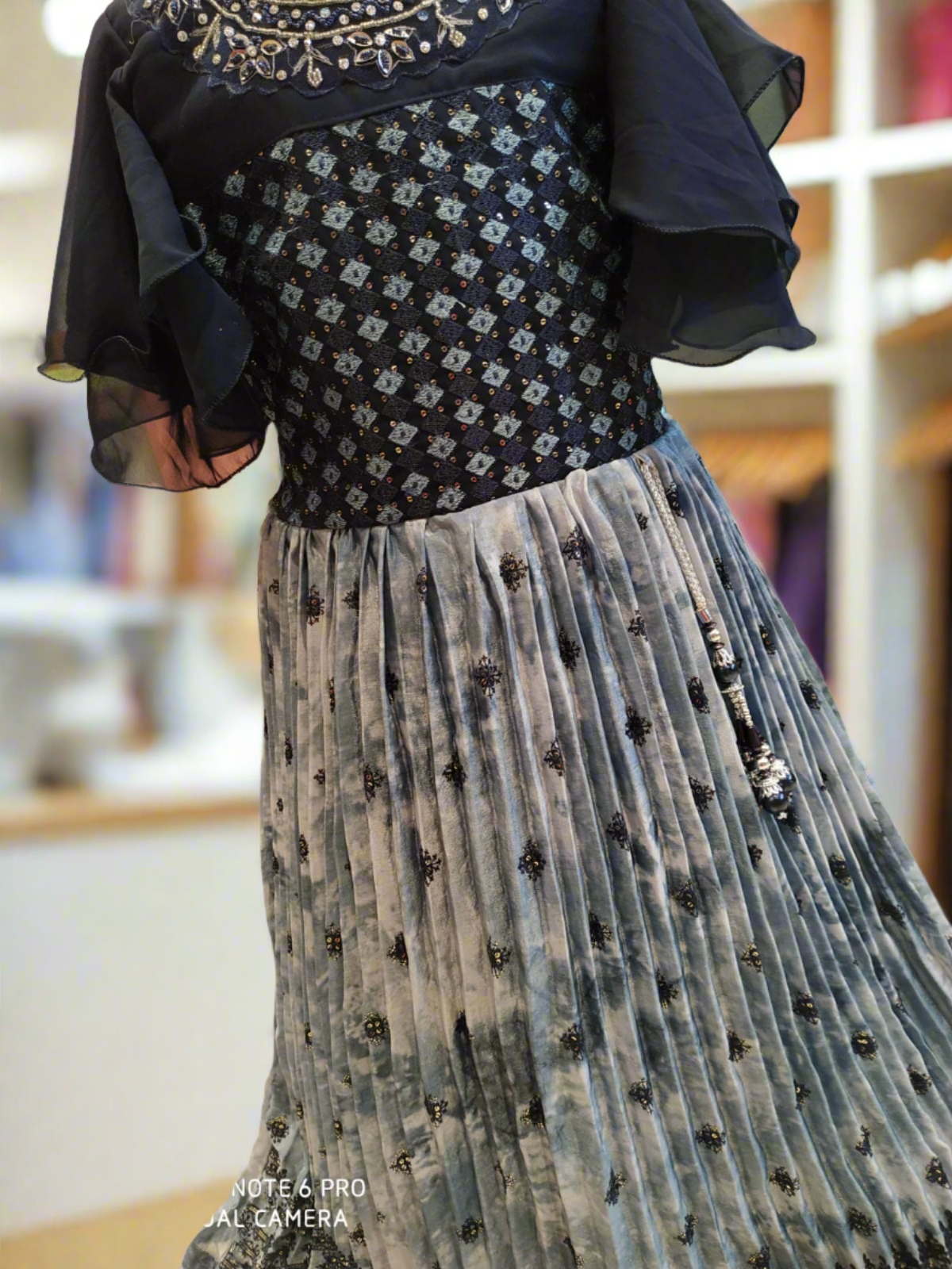 girls traditional / festive wear frock, blue ( e 13)