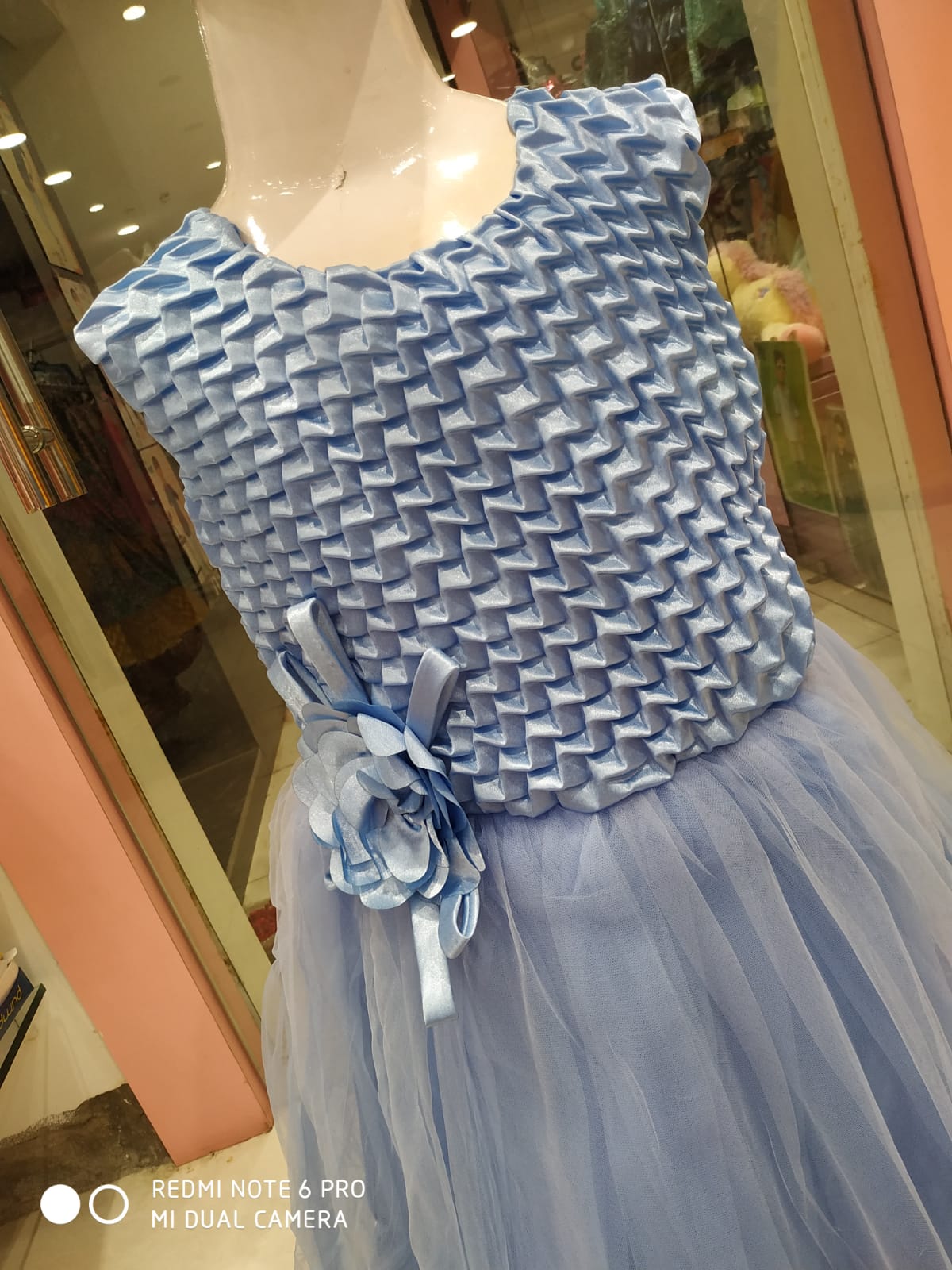 party frock , blue/ peach ( pfr 1)