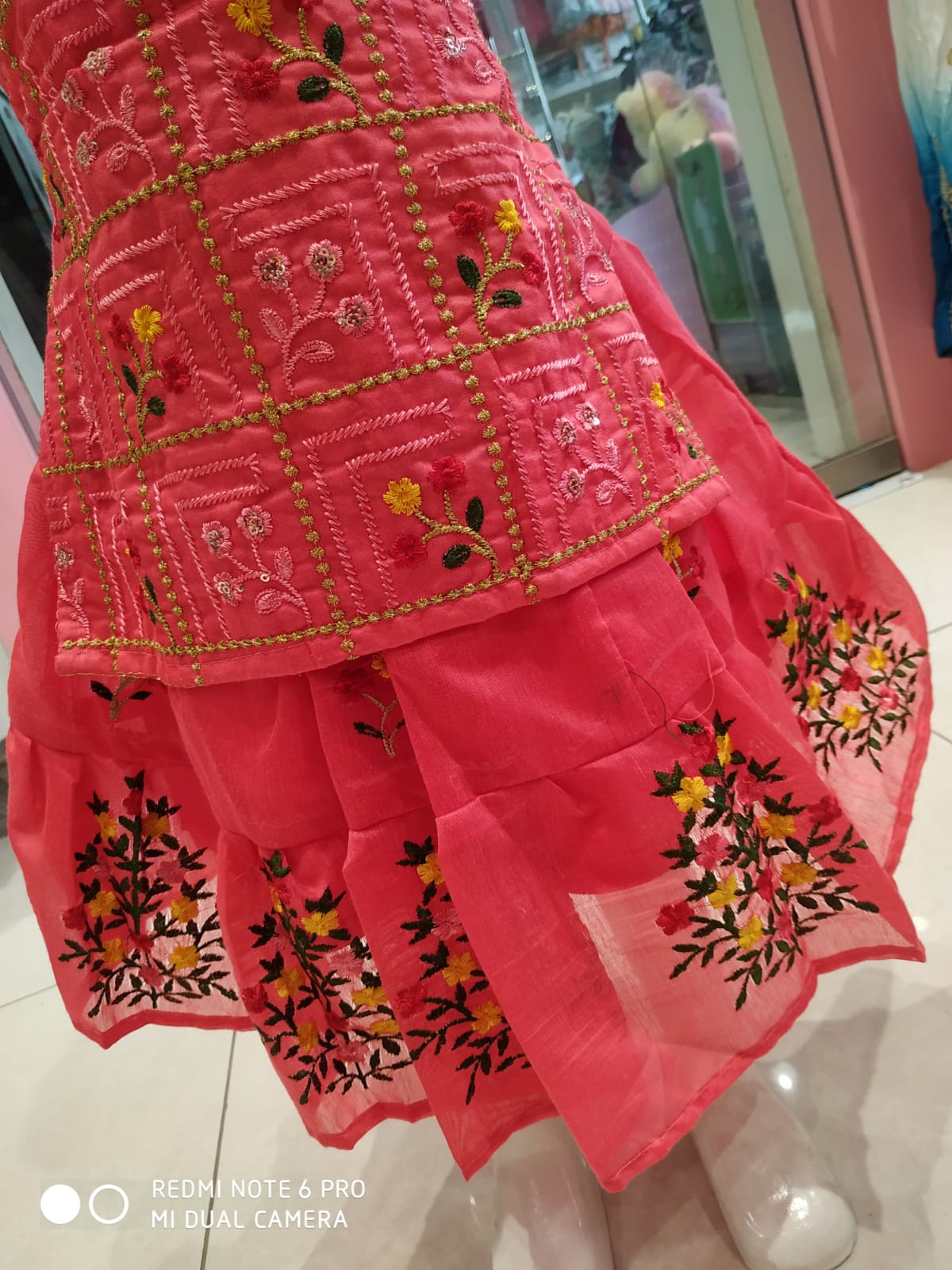 festive wear , beautiful frock, light orange ( e 77 )