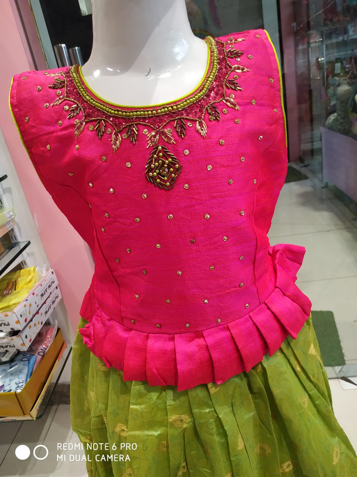 girls festive wear, beautiful frock/ gown, light green ( e 55)