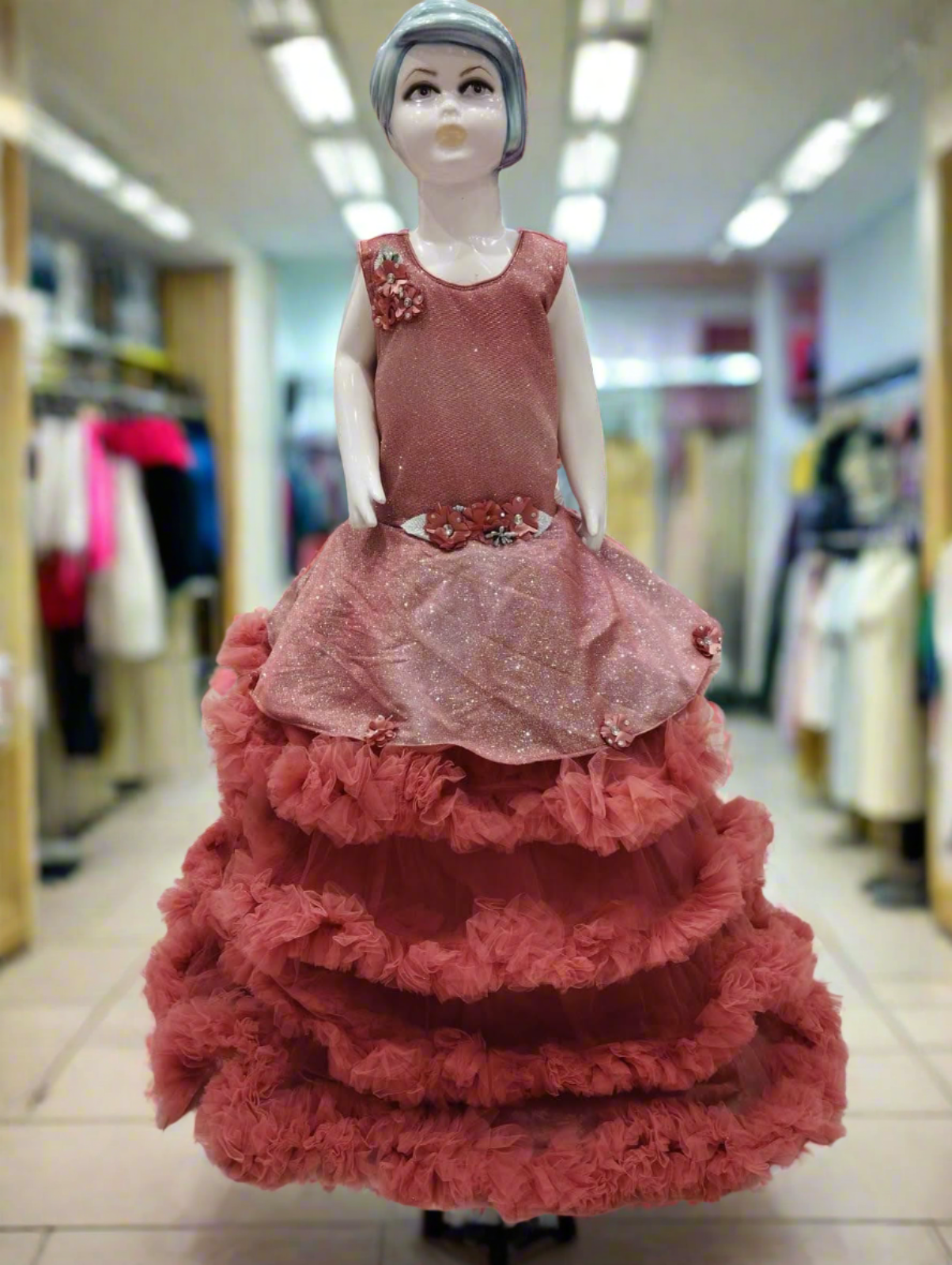 grand frills party frock, onion pink ( prbx 54)