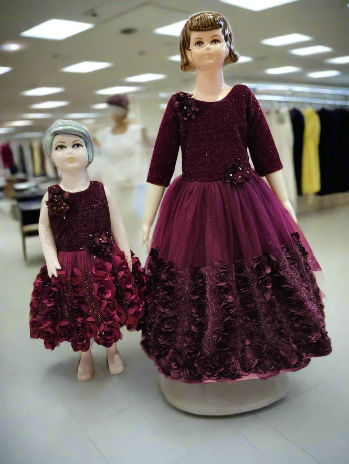 girls party frock long , colour wine ( prbx 56)