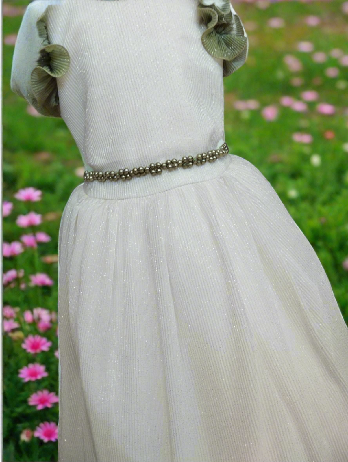 girls birthday /party frock shaded white and green ( prbx 63)