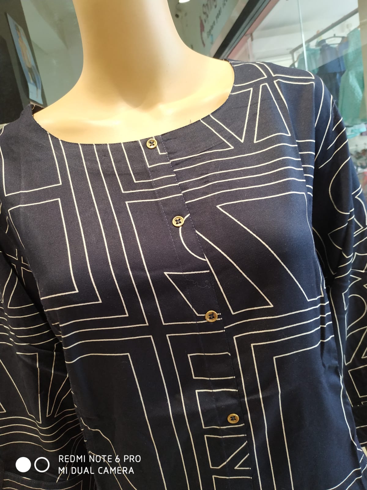 Women's kurti, navy blue plus size( NL 23)