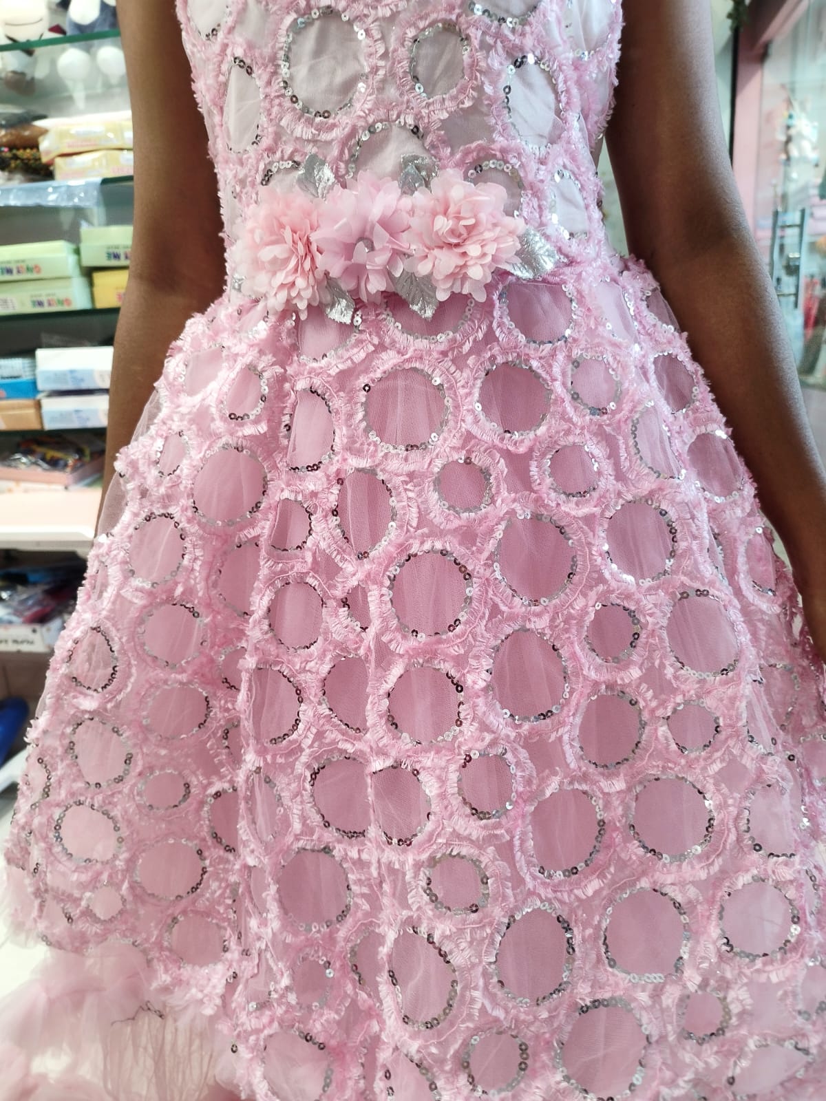 party frock , frill frock, pink/blue/orange ( pfr 10)