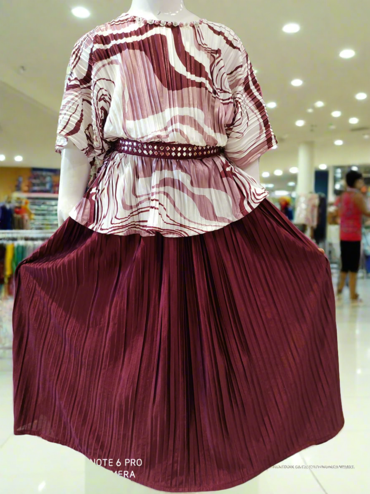 Girls indo western flayered long skirt and top , maroon ( mi 3 )