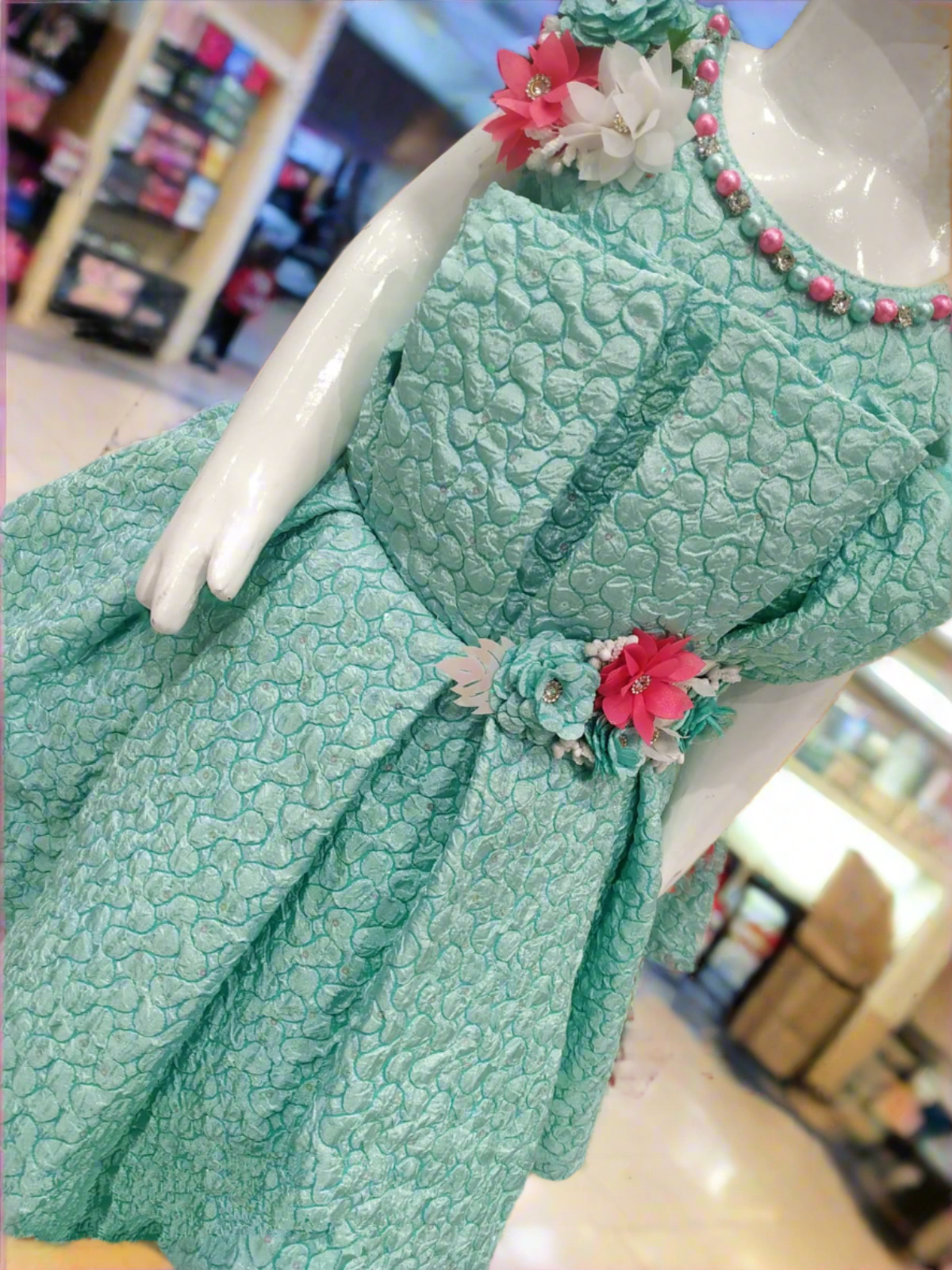 beautiful green grand birthday frock ( brb 14)