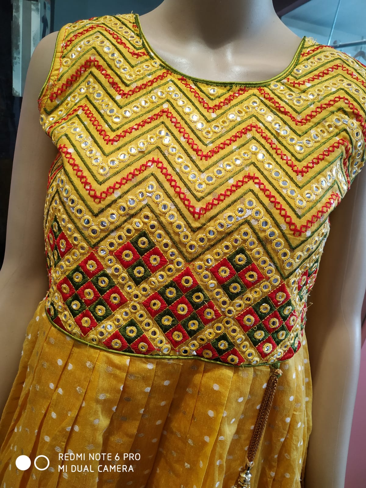 girls festive wear , beautiful frock/ gown,, yellow chanderi ( e 58)