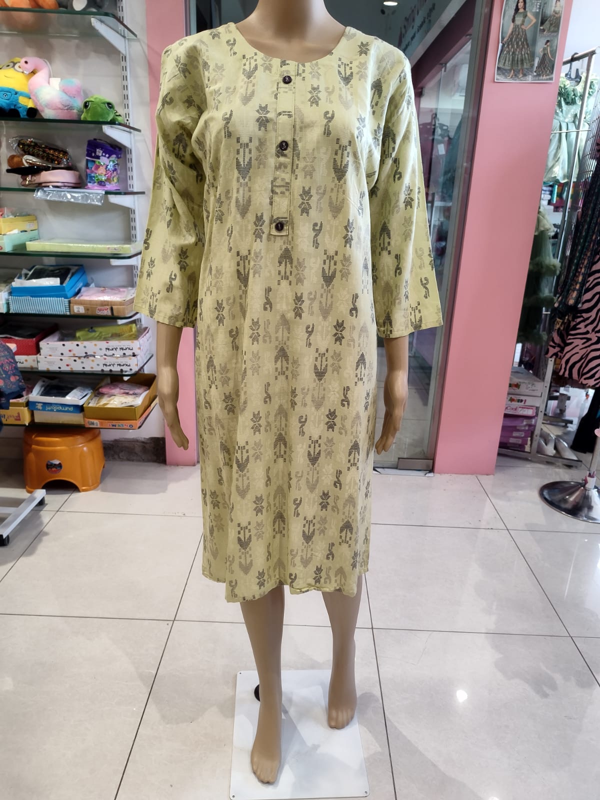 straight cut kurti blue/pink/yellow ( Lst 34)