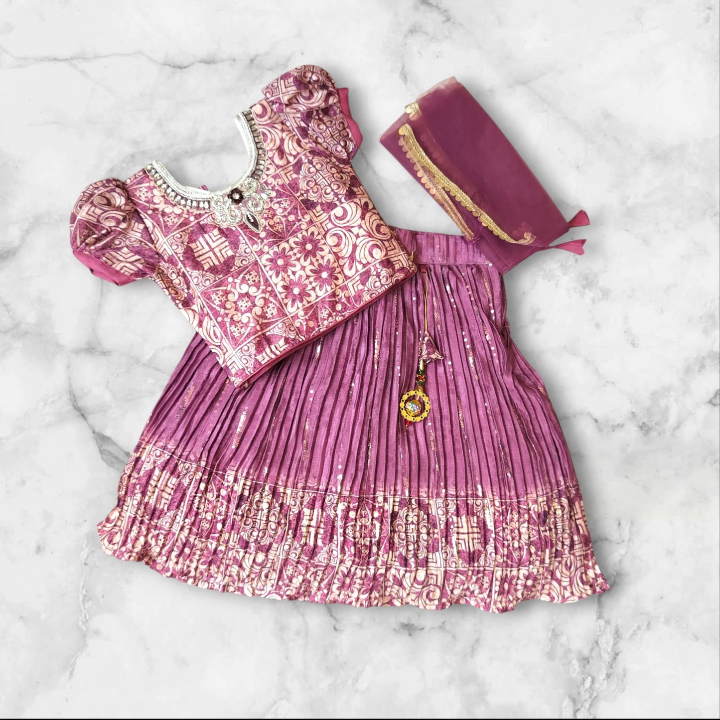 girls stylish lehanga style, purple ( NNe 2)