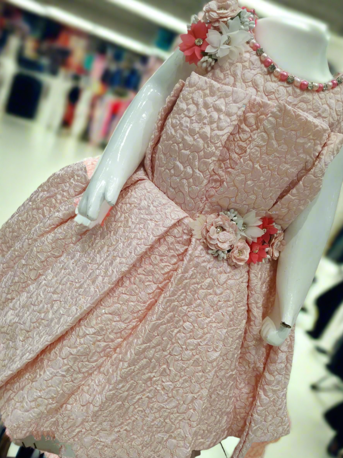 beautiful peach colour birthday frock( brb 13)