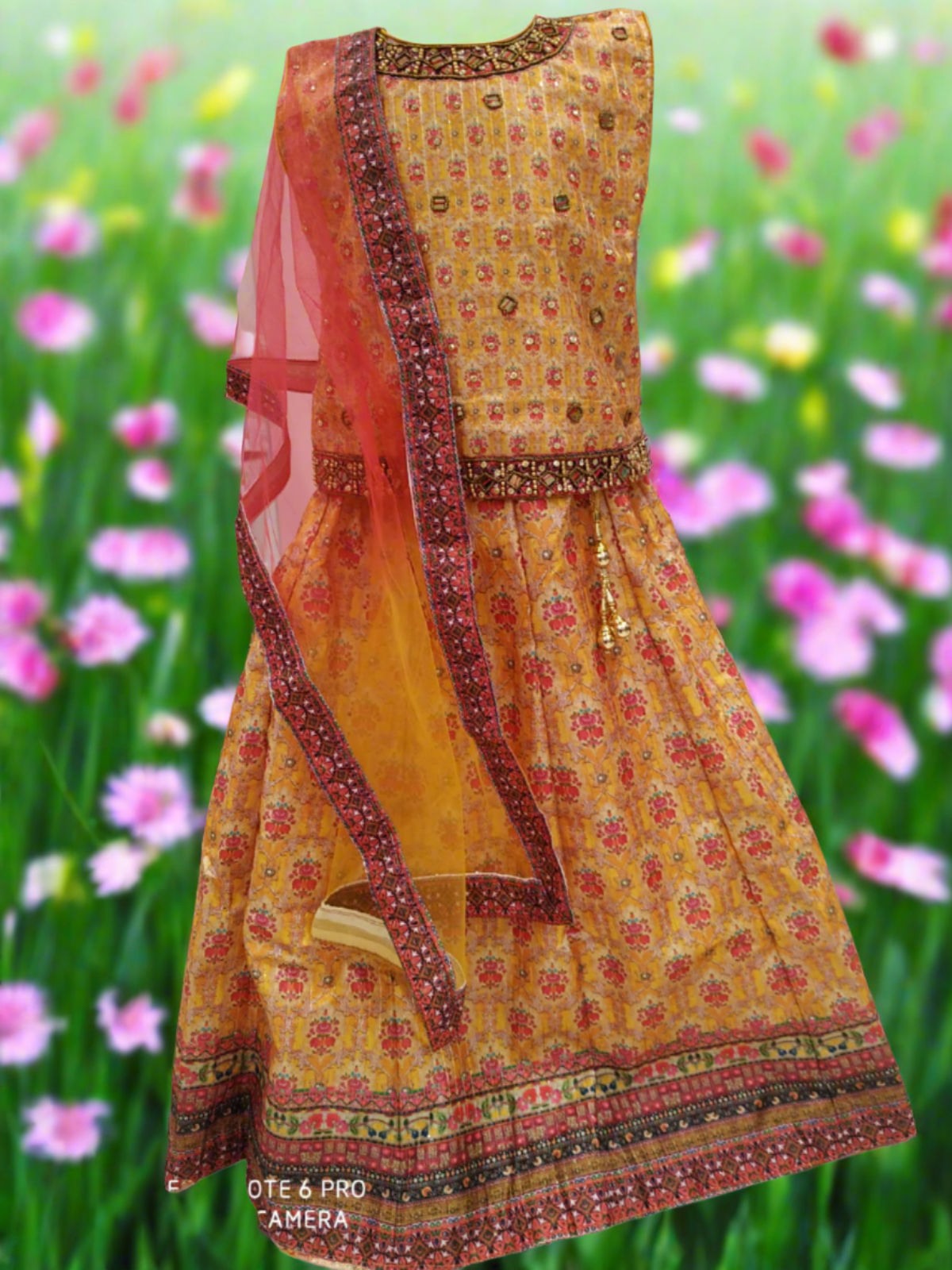 girls beautiful yellow colour lehanga ( e 26)