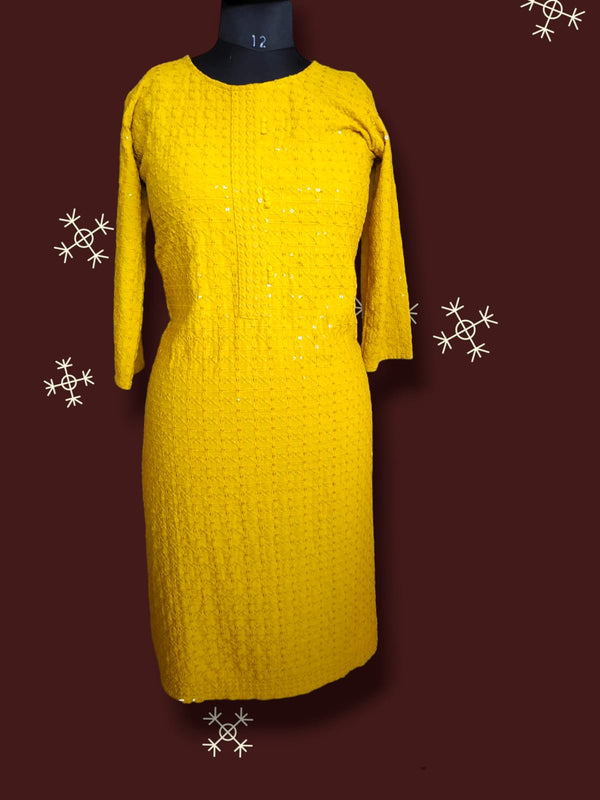straight cut kurti, mustard ( Lst 7)
