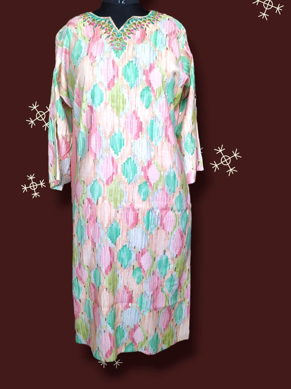 straight cut kurti , muticolour ( Lst 45)