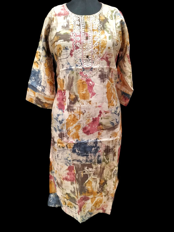 straight cut kurti , partywear premium( Lst 27)