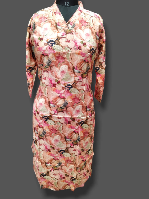 straight cut kurti , v neck premium quality( Lst 25)