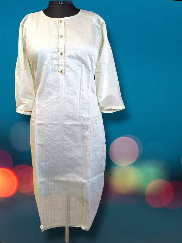 straight cut kurti , colour off white/ cream ( Lst 18)