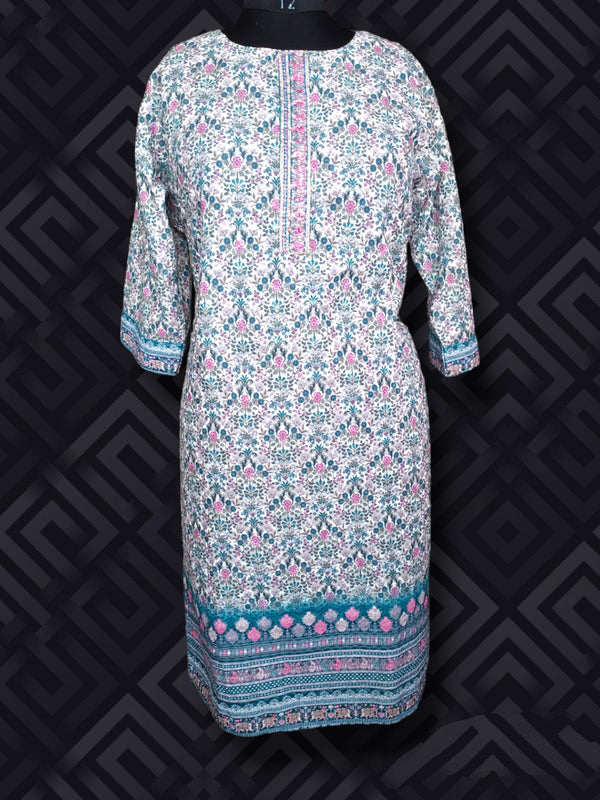straight cut kurti plus size, partywear with thread work( Lst 13)
