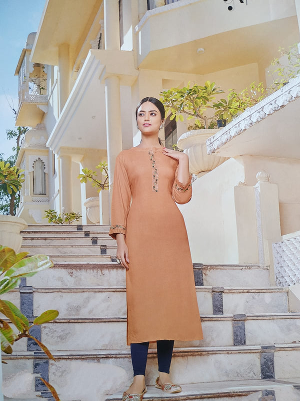 straight cut kurti, rayon plain ( Lst 2)