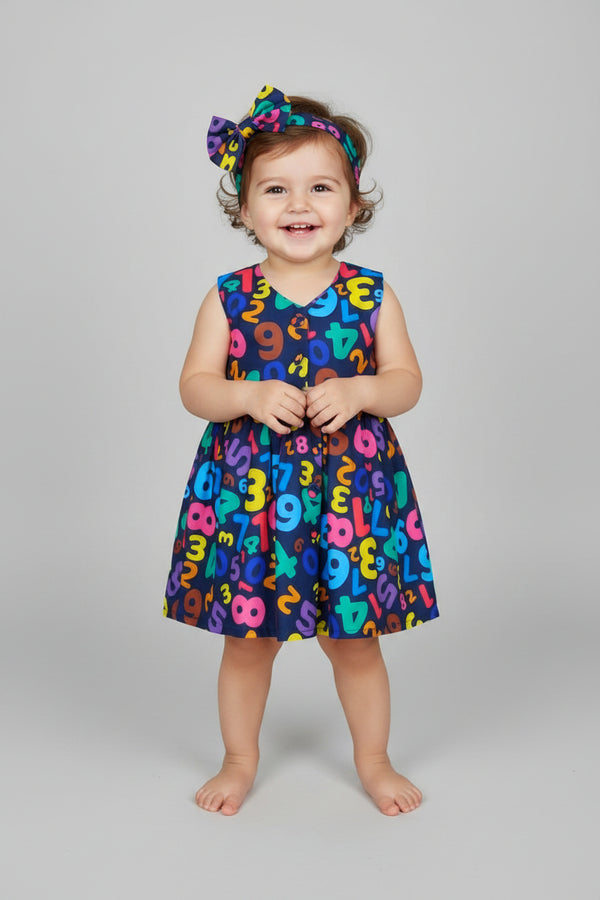 Classy Navy Blue Western Frock for Girls