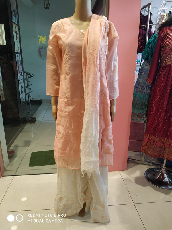Women's sharara set peach/green( Lfst 30)