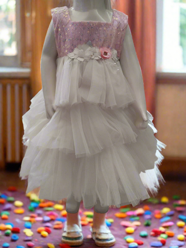 white flayered party frock (brb 17)