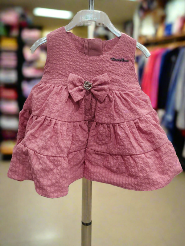 months baby girl beautiful western classy frock onion pink/ green ( prbx 47)