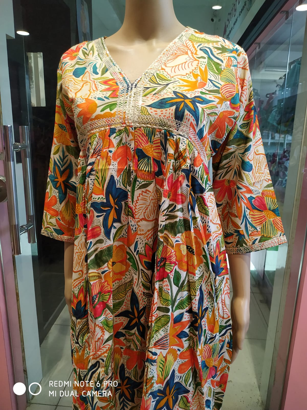 Flayered Umbrella gown, aliya pattern multicolour( Lst 64)