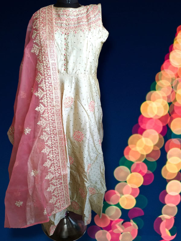 Partywear umbrella long gown full set with heavy dupatta ( Lst 79)