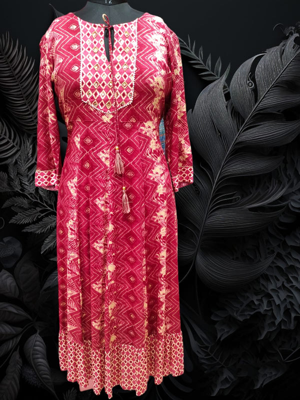 Flayered Umbrella gown, red/brown (Lst 80)