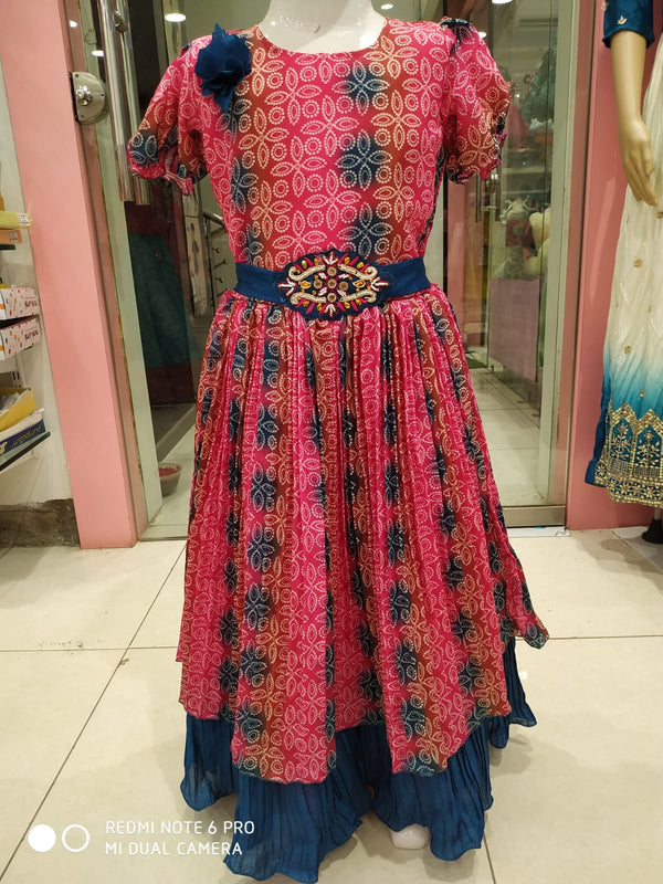 festive wear , beautiful frock/ gown , pink& blue ( e 72)