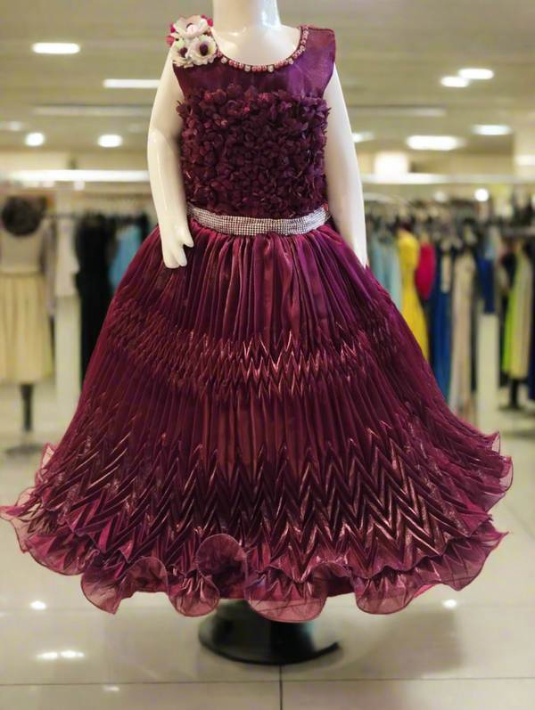 girls party frock, wine crush model ( prbx 58)